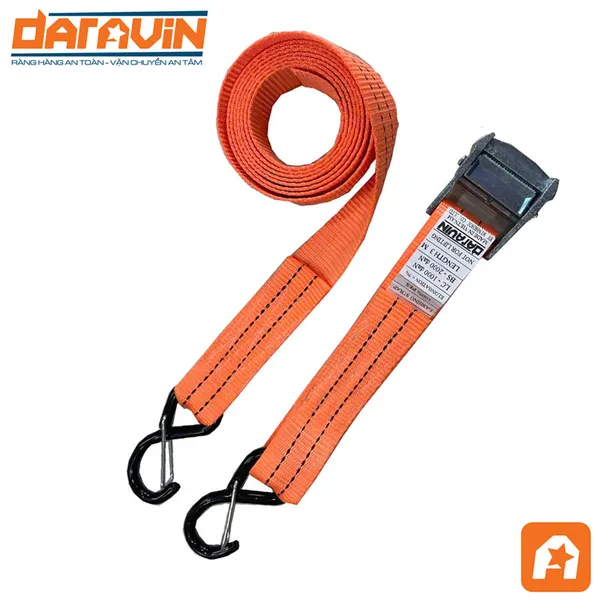 Dây Chằng Khóa Cam Bản 35mm Móc S Chống Tháo Tải 650kg