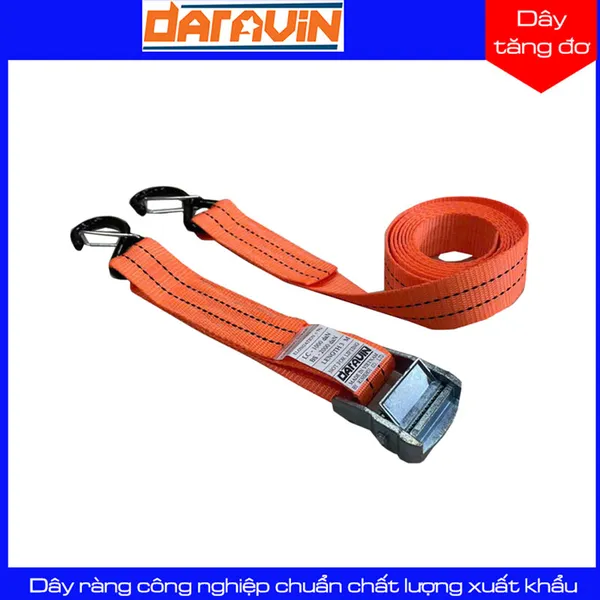 Dây Chằng Khóa Cam Bản 35mm Móc S Chống Tháo Tải 650kg