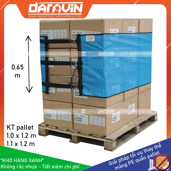 Lưới quấn pallet tái sử dụng cao 0.65m