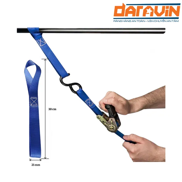 [Combo 6 cái] Dây Đai Vòng Bản 25mm 2 Đầu Mắt - Đa Chức Năng
