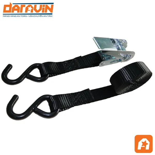 Ratchet Tie Down Strap - 1,760 lb 1-inch width S Hook