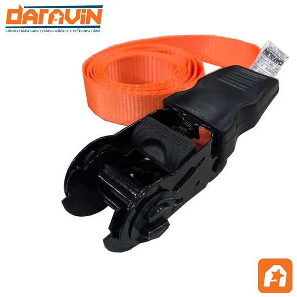 Dây tăng đơ cán nhựa bản 25mm tải 650kg không móc