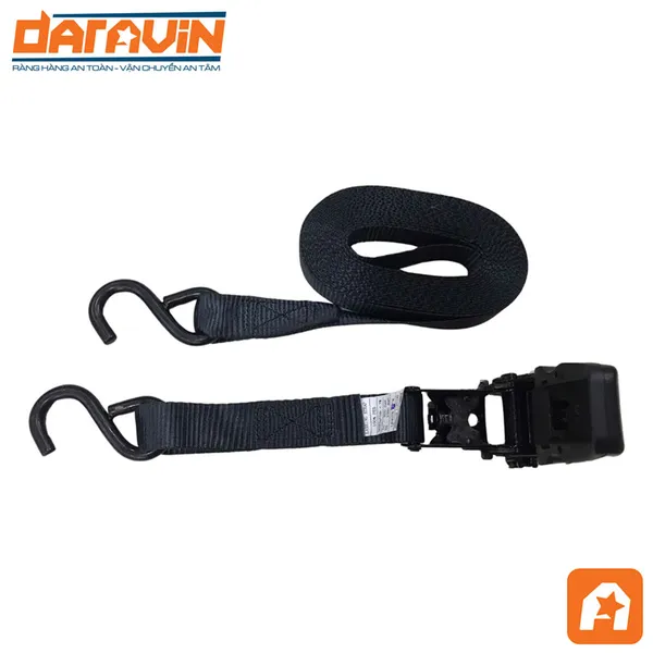 Dây tăng đơ cán nhựa bản 25mm tải 650kg móc S
