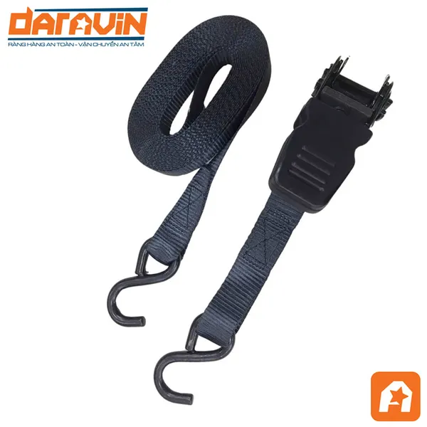 Dây tăng đơ cán nhựa bản 25mm tải 650kg móc S