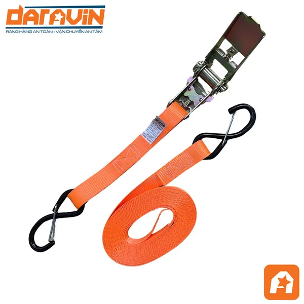 Ratchet Tie Down Strap - 1,760 lb 1-inch width S hook and latch