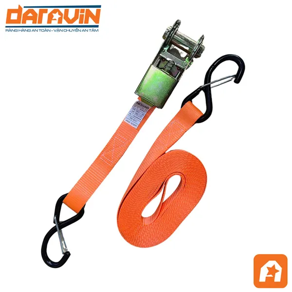 Ratchet Tie Down Strap - 1,760 lb 1-inch width S hook and latch