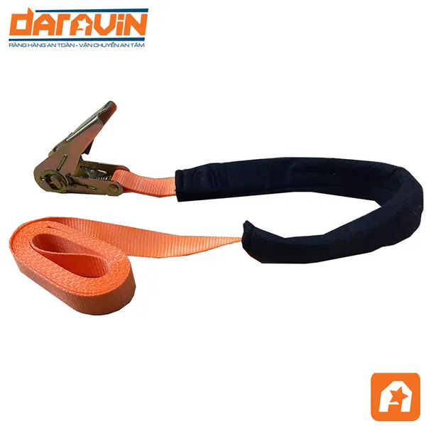 Dây tăng đơ chằng hàng bản 25mm tải 800kg không móc có ống lót
