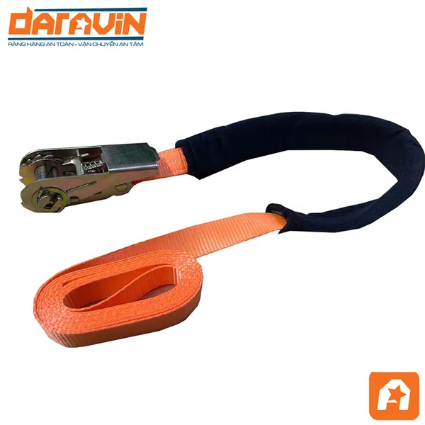 Dây tăng đơ chằng hàng bản 25mm tải 800kg không móc có ống lót