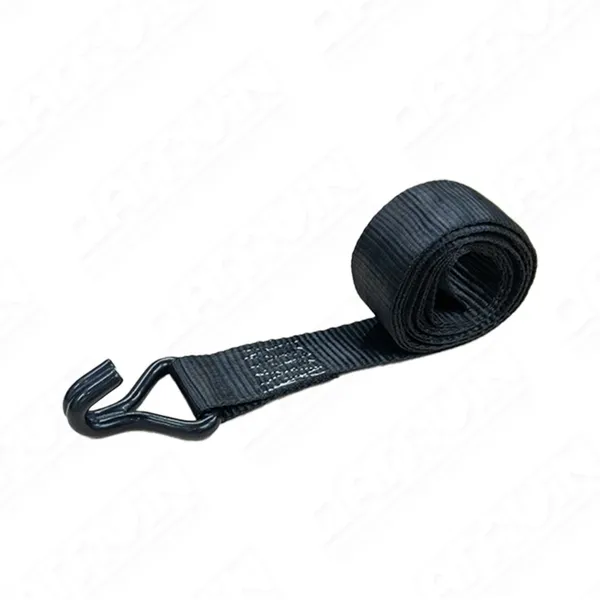 Ratchet Tie Down Strap - 2-inch width plastic coated J hook