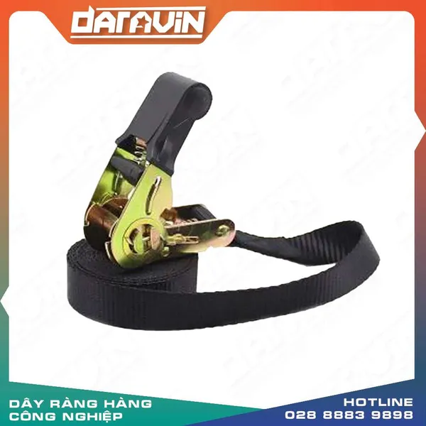 Dây tăng đơ cán nhựa bản 25mm tải 650kg không móc