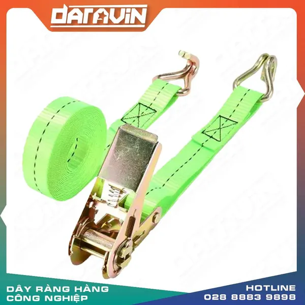 Dây tăng đơ chằng hàng bản 25mm tải 800kg móc J