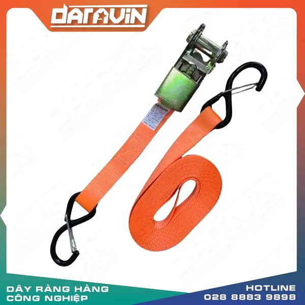Dây tăng đơ chằng hàng bản 25mm tải 800kg móc S chống tháo
