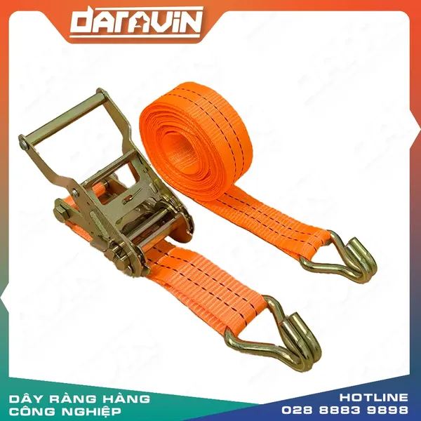 Dây tăng đơ chằng hàng bản 38mm tải 3 tấn móc J