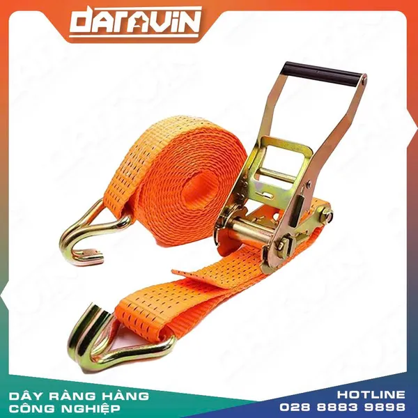 Dây tăng đơ chằng hàng bản 50mm tải 3 tấn móc J