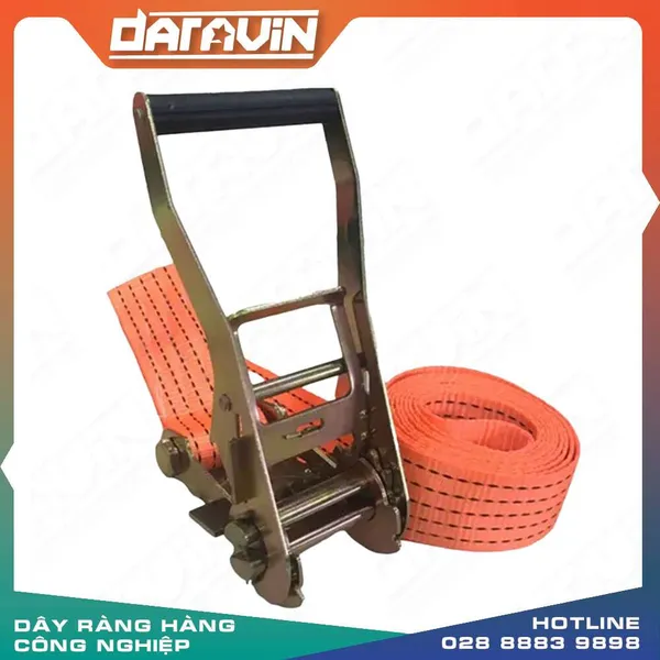 Dây tăng đơ vải chằng hàng bản 50mm tải 5 tấn không móc