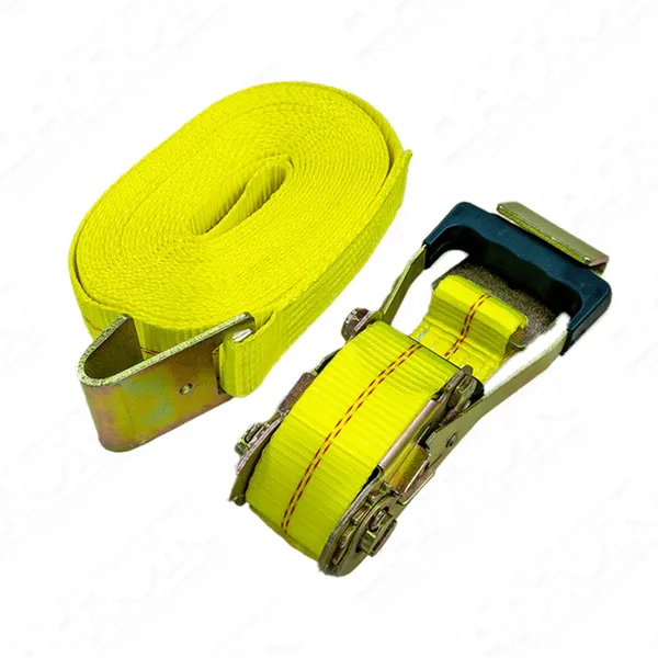 Dây tăng đơ vải chằng hàng cán nhựa bản 50mm tải 5 tấn móc Flat