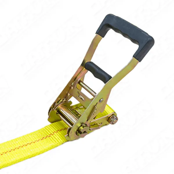 Dây tăng đơ vải chằng hàng cán nhựa bản 50mm tải 5 tấn móc Flat
