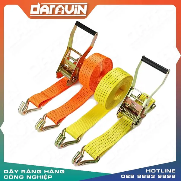 Dây tăng đơ vải chằng hàng bản 50mm tải 5 tấn móc J