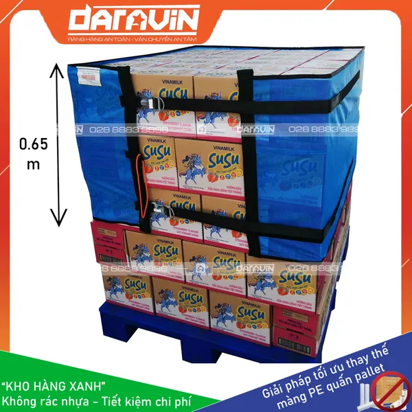 Lưới quấn pallet tái sử dụng cao 0.65m