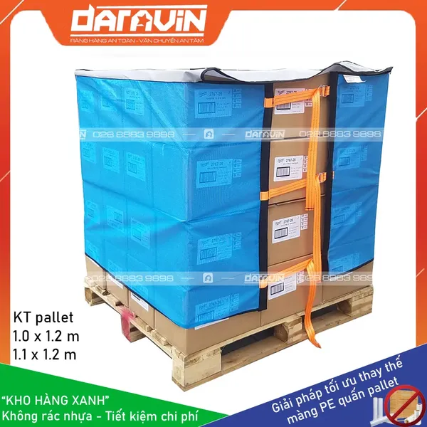 Lưới quấn pallet tái sử dụng có vải trùm DARAVIN