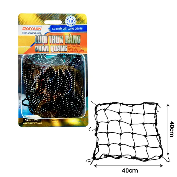 Lưới thun ràng đồ xe máy có phản quang 40 x 40cm