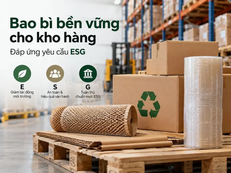 6 tiêu chí chọn bao bì bền vững cho kho hàng theo yêu cầu ESG
