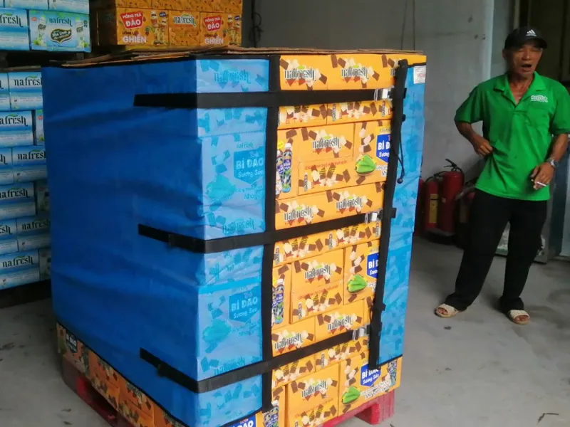 THÀNH CÔNG THỬ NGHIỆM LƯỚI QUẤN PALLET DARAVIN TẠI NAFOOCO
