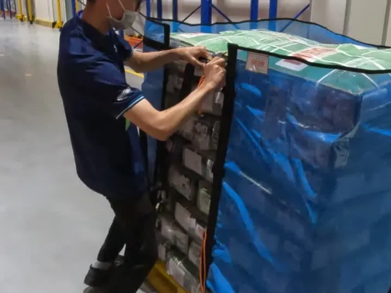 TEST LƯỚI QUẤN PALLET DARAVIN TẠI VIỆT COLDCHAIN