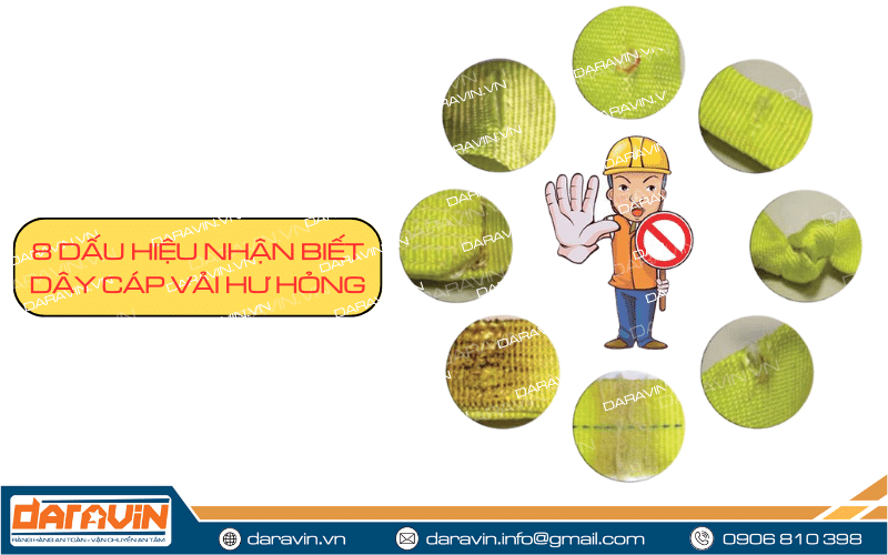 Thường xuyên kiểm tra các dấu hiệu hư hỏng của dây cáp cẩu hàng trước khi sử dụng Thường xuyên kiểm tra các dấu hiệu hư hỏng của dây cáp cẩu hàng trước khi sử dụng