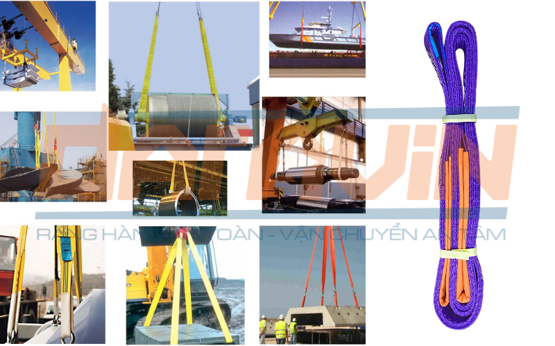 Ứng dụng của dây cáp vải cẩu hàng bản 25mm tải 1 tấn của DARAVIN Ứng dụng của dây cáp vải cẩu hàng bản 25mm tải 1 tấn của DARAVIN