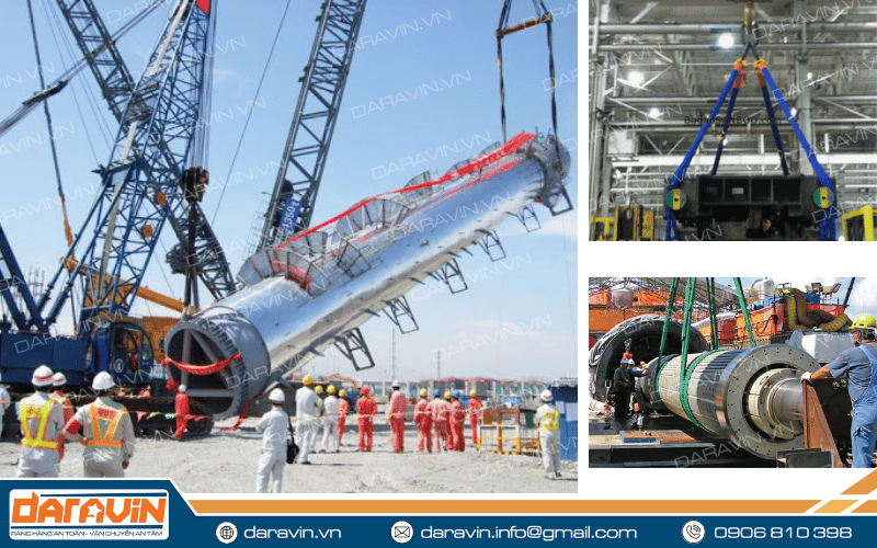 Ứng dụng của dây cáp vải tròn cẩu hàng Ứng dụng của dây cáp vải tròn cẩu hàng