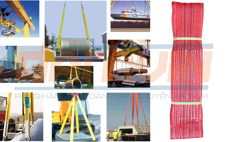 Ứng dụng thực tế mẫu dây cáp vải cẩu hàng bản 125mm tải 5 tấn của DARAVIN Ứng dụng thực tế mẫu dây cáp vải cẩu hàng bản 125mm tải 5 tấn của DARAVIN