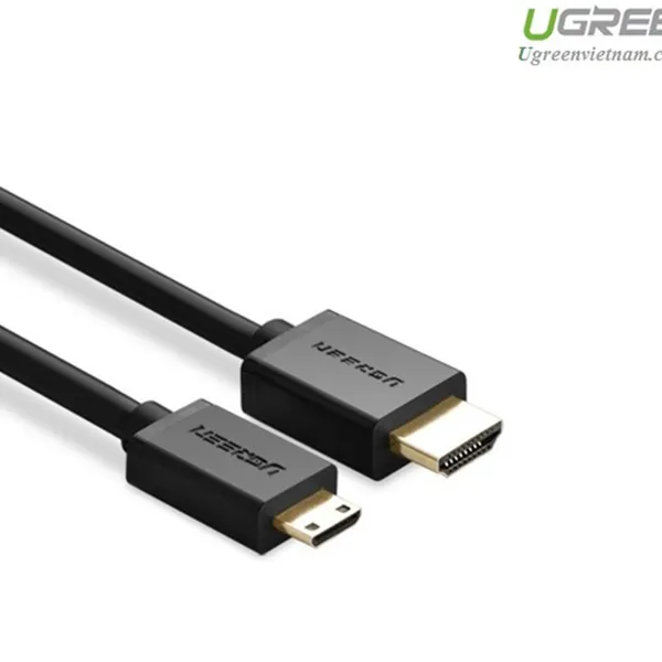 Cáp Mini HDMI to HDMI dài 1M hỗ trợ độ phân giải 4K chính hãng Ugreen 10195 cao cấp
