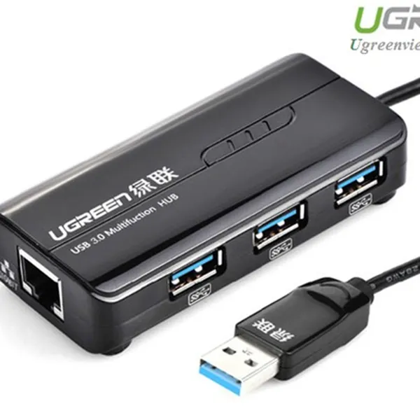 Bộ chia 3 cổng USB 3.0 tich hợp cổng Mạng Gigabit 10/100 / 1000Mbps Ugreen 20265