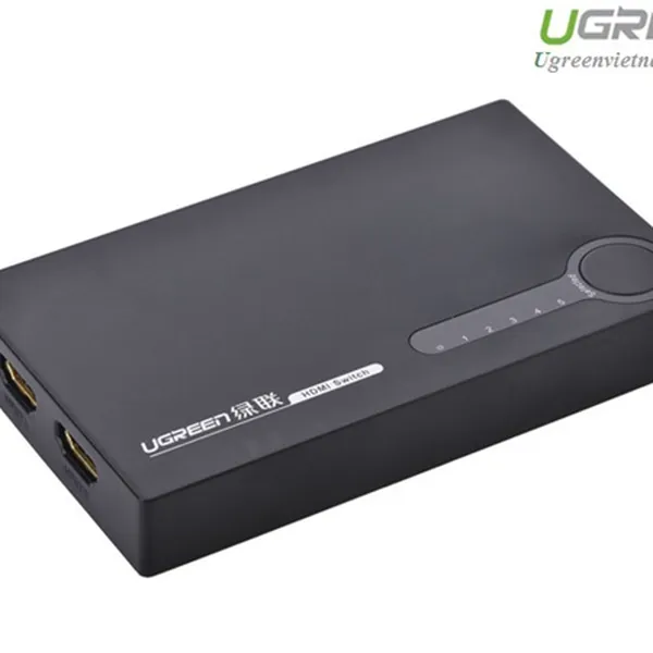 Bộ chuyển mạch HDMI 5 vào 1 ra hỗ trợ 3D 4K@30Hz chính hãng Ugreen 40205 cao cấp
