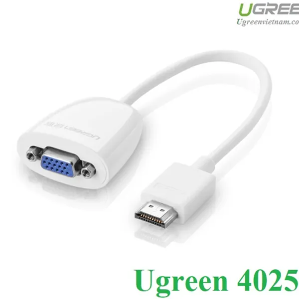Cáp chuyển đổi HDMI to VGA ( không Audio )chính hãng Ugreen 40252 cao cấp