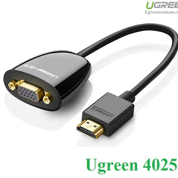 Cáp chuyển đổi HDMI to VGA ( không Audio )chính hãng Ugreen 40253 cao cấp
