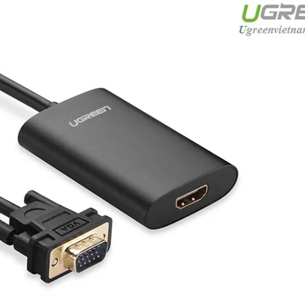 Cáp chuyển đổi VGA to HDMI + Audio 40264 màu đen chính hãng Ugreen cao cấp