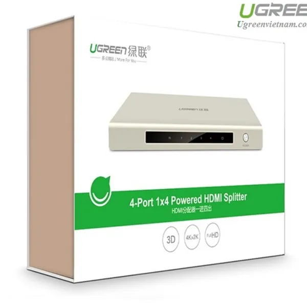 Bộ chia HDMI 1 ra 4 hỗ trợ 4Kx2K chính hãng Ugreen 40277 cao cấp