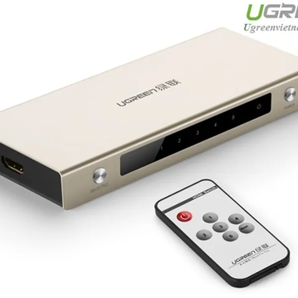 Bộ chuyển mạch HDMI 5 vào 1 ra hỗ trợ 3D 4K chính hãng Ugreen 40279 cao cấp