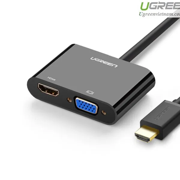 Cáp chuyển đổi HDMI to VGA&HDMI chính hãng Ugreen 40744 cao cấp