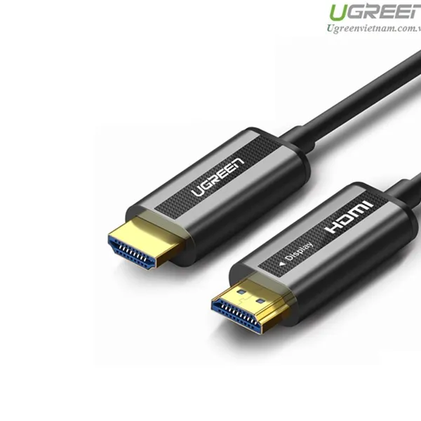 Cáp HDMI 2.0 sợi quang hợp kim kẽm 15m hỗ trợ 4K/60Hz chính hãng Ugreen 50215