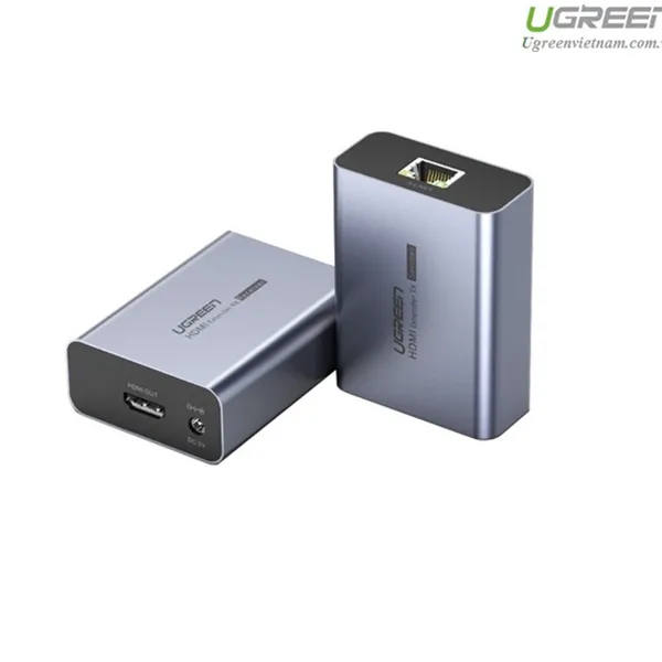 Thiết bị kéo dài HDMI 50m qua cáp Lan Cat5/6 chính hãng Ugreen 50739 cao cấp