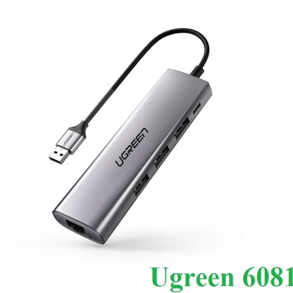 Bộ chia USB 3.0 ra 3 cổng USB 3.0 + Lan Gigabit 1000Mbps Ugreen 60812 cao cấp