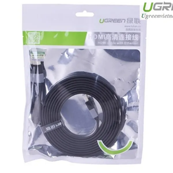 Cáp HDMI dẹt vỏ nhựa 1M trợ 3D 4K Ugreen 30108 Chính hãng