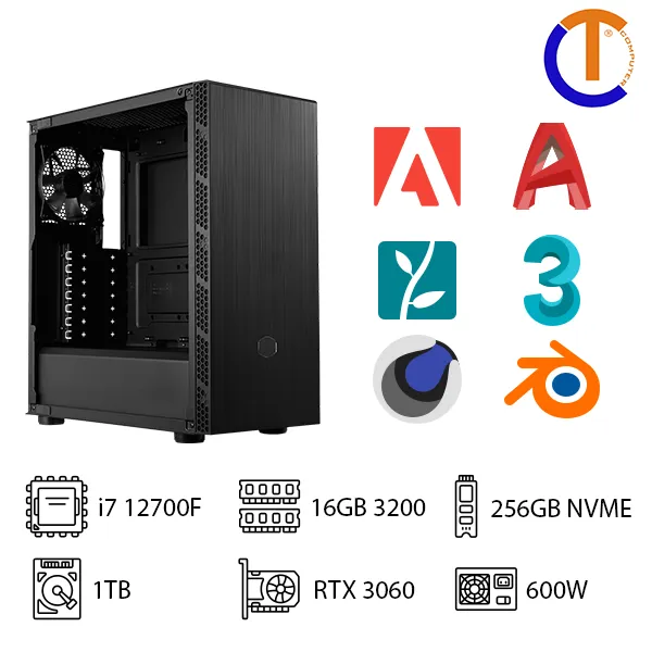 PC Thiết kế i7 12700F 16GB RTX 3060