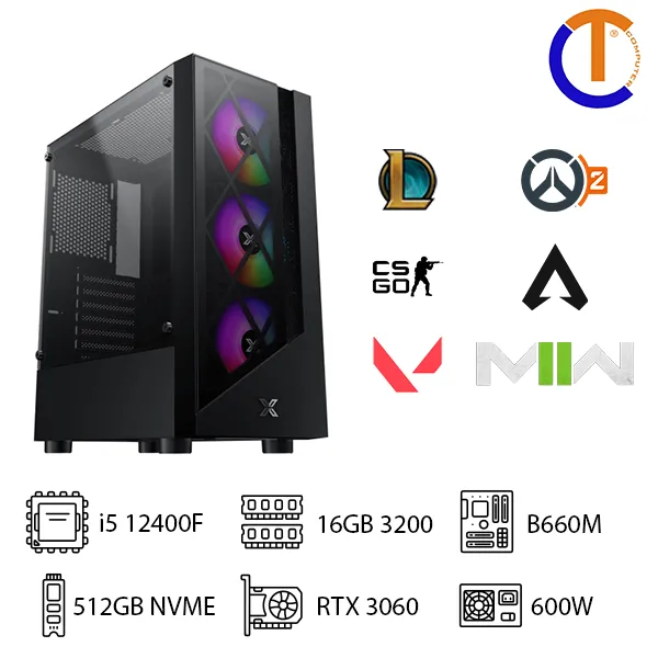 PC Gaming i5 12400F RAM 16GB GTX 1660S