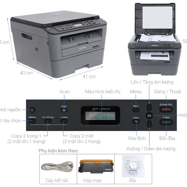 Máy in laser Brother  DCP–L2520D
