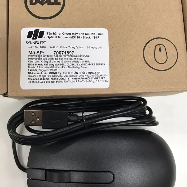 Chuột có dây Dell ms116( Đen)