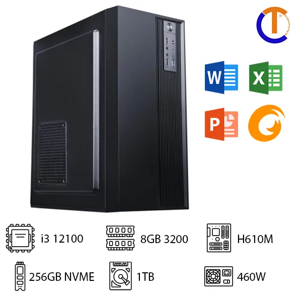 PC Office i3 12100 RAM 8GB SSD 256GB 
